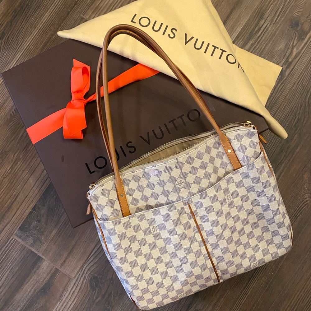 Louis Vuitton Damier Azur Figheri Tote with box/bg